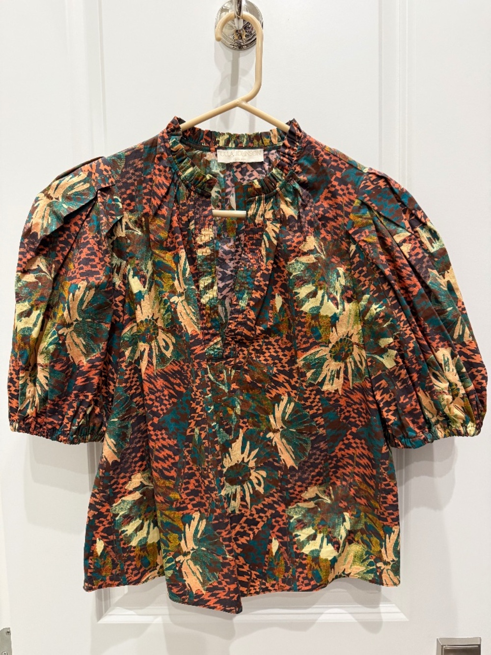 Ulla Johnson Floral Print Puff Sleeve Blouse – Size XS